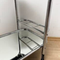 Art Deco Bar Cart, by Robert Mallet-Stevens, Chromed Steel, France circa 1925 - Image 8