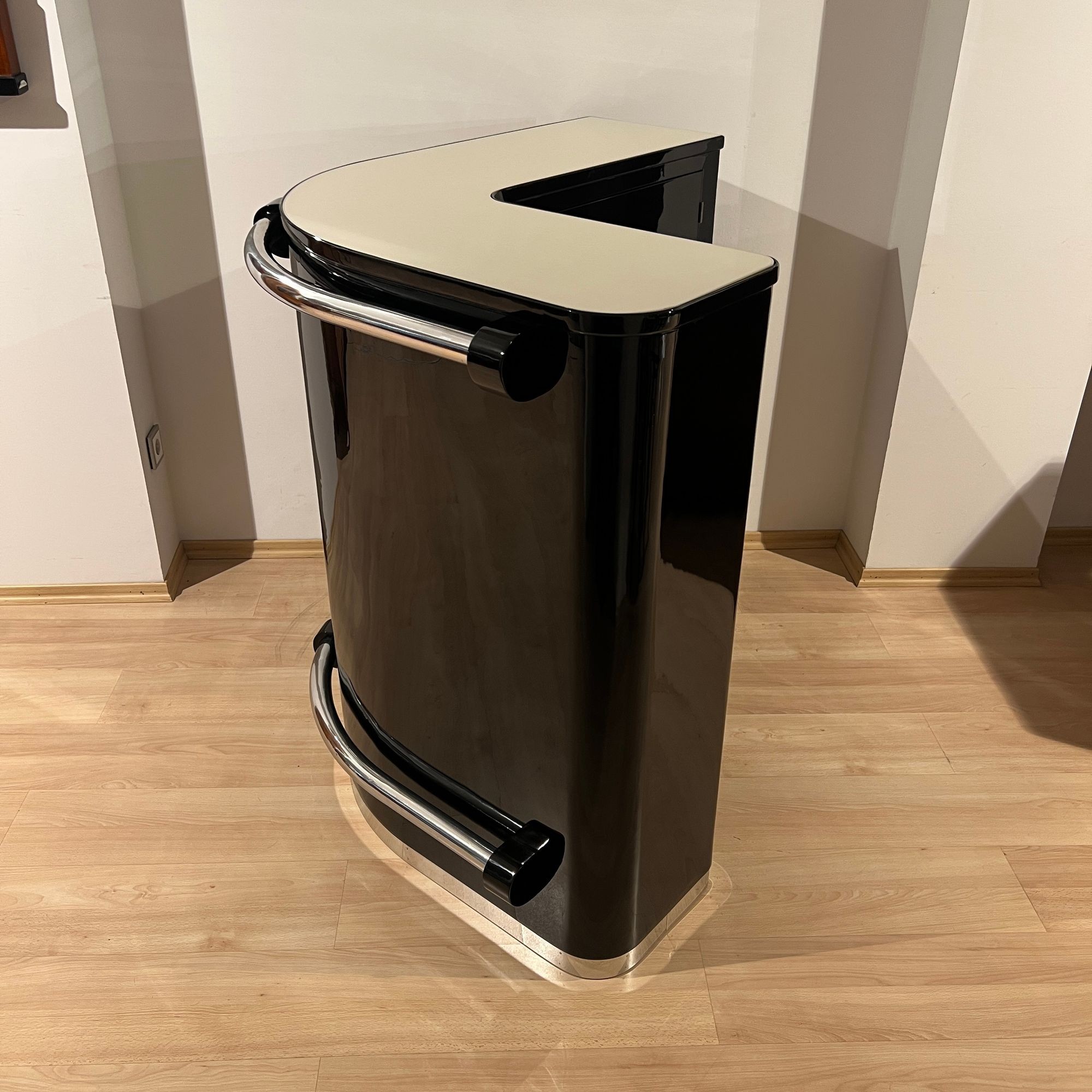 Art Deco Corner Bar with 4 Stools, France circa 1930 - Image 9