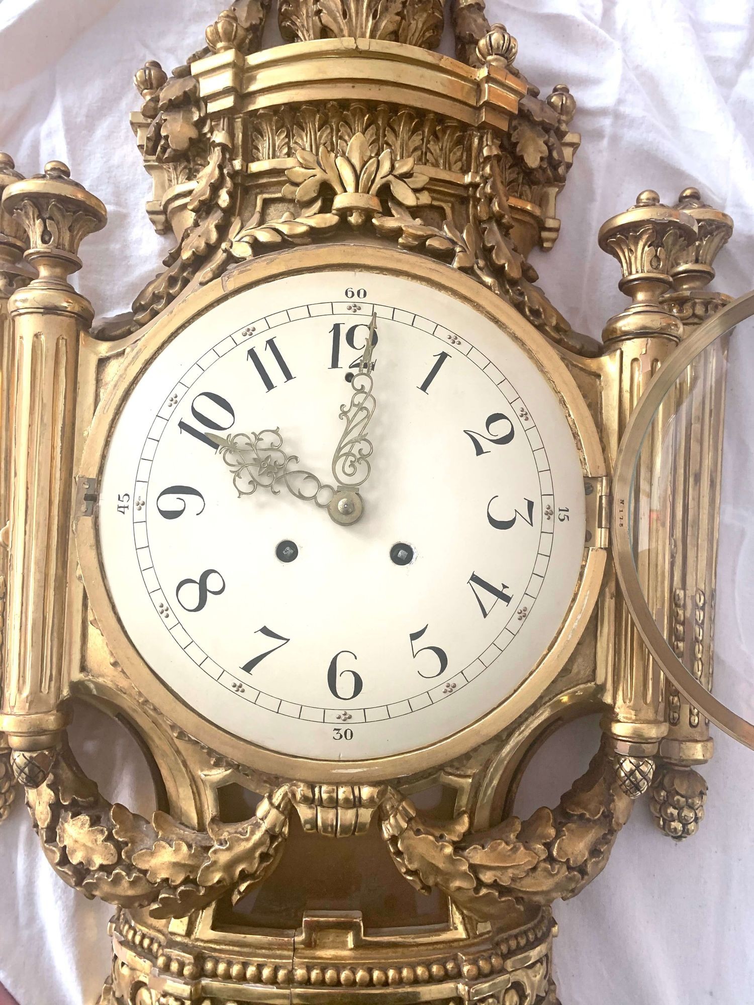 Swedish Louis XVI Style Wall Clock, 1949 - Image 10