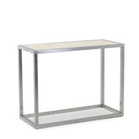Maison Jansen Aluminum Console, Glass Top, 1970