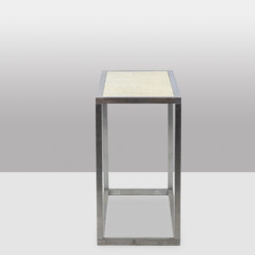 Maison Jansen Aluminum Console, Glass Top, 1970