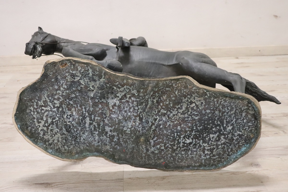 Very Large Bronze Sculpture, Signed, Horse and Jockey Statue - Image 13