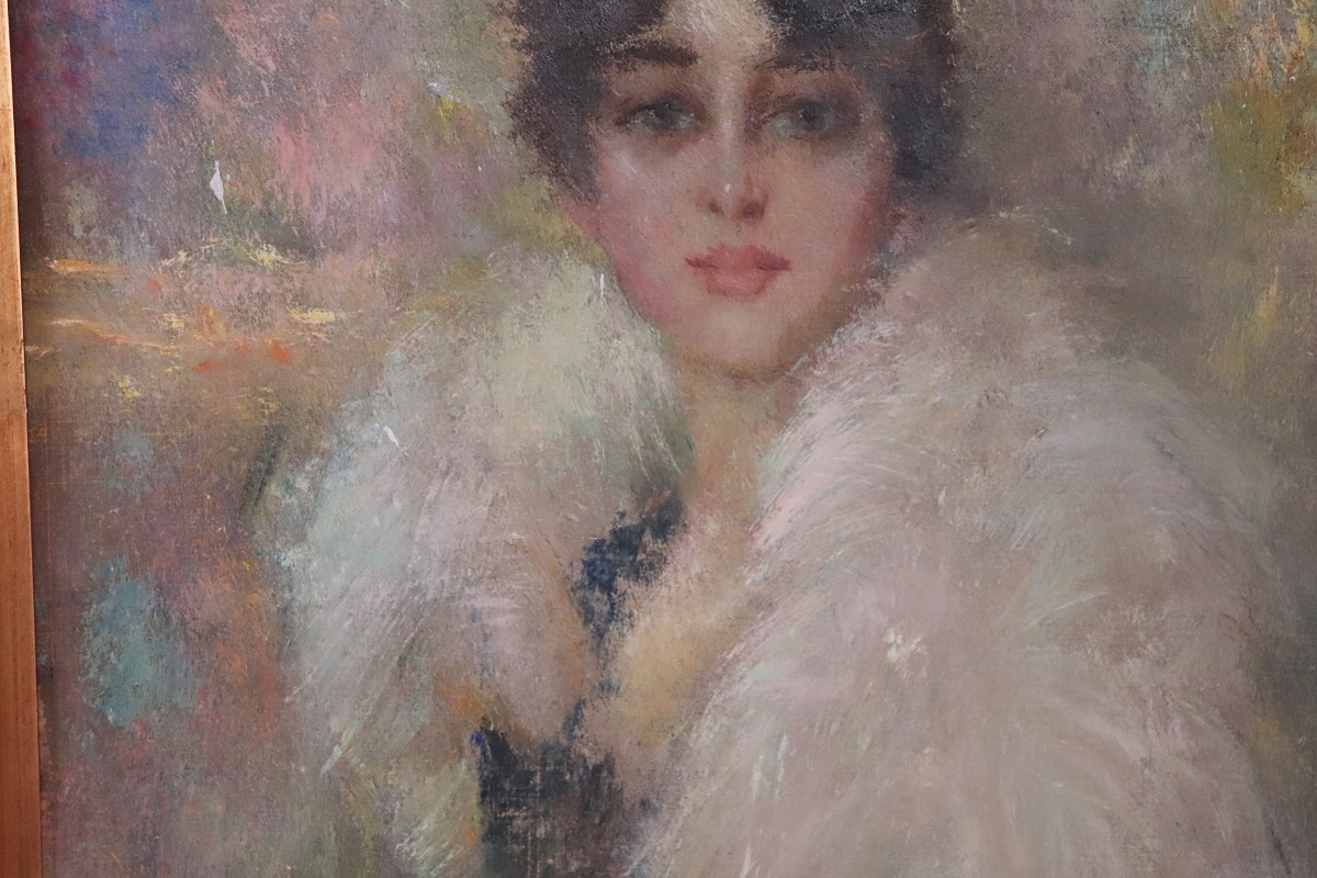 Oil Painting on Canvas, Portrait, Signed G. Maldarelli 1917 - Image 8
