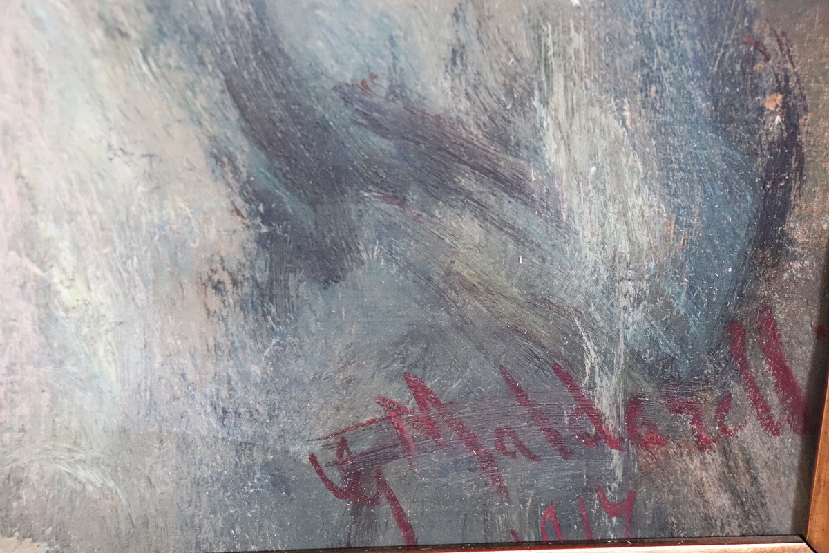 Oil Painting on Canvas, Portrait, Signed G. Maldarelli 1917 - Image 6