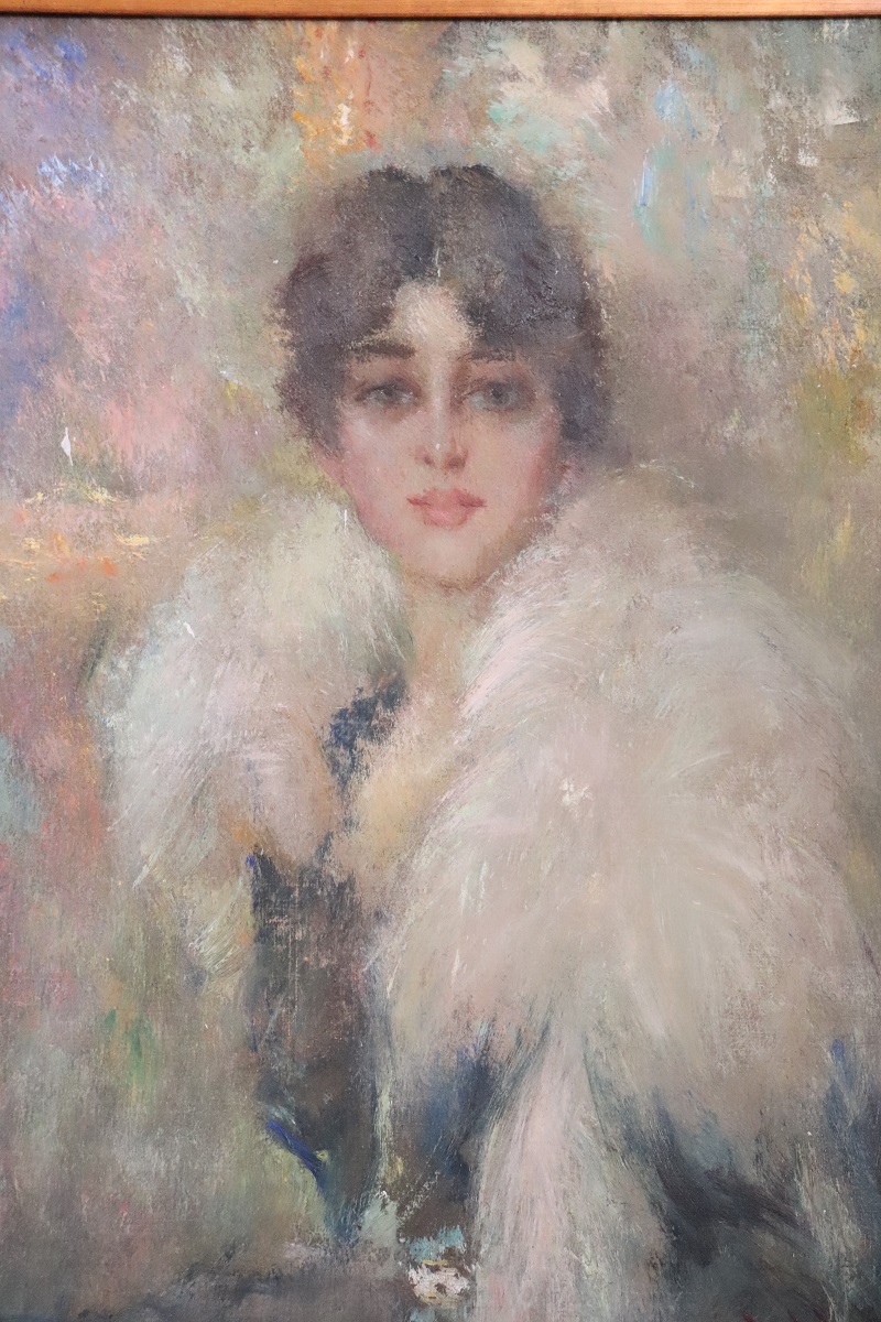Oil Painting on Canvas, Portrait, Signed G. Maldarelli 1917 - Image 5