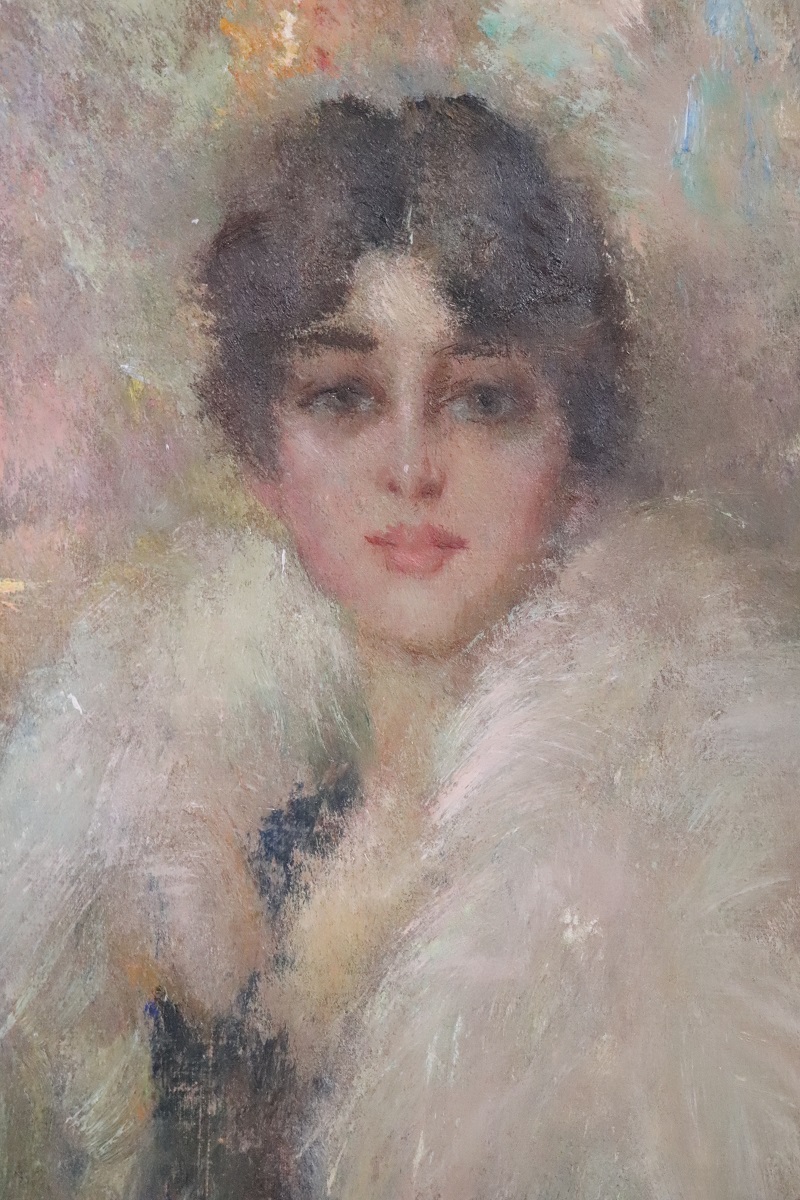 Oil Painting on Canvas, Portrait, Signed G. Maldarelli 1917 - Image 4