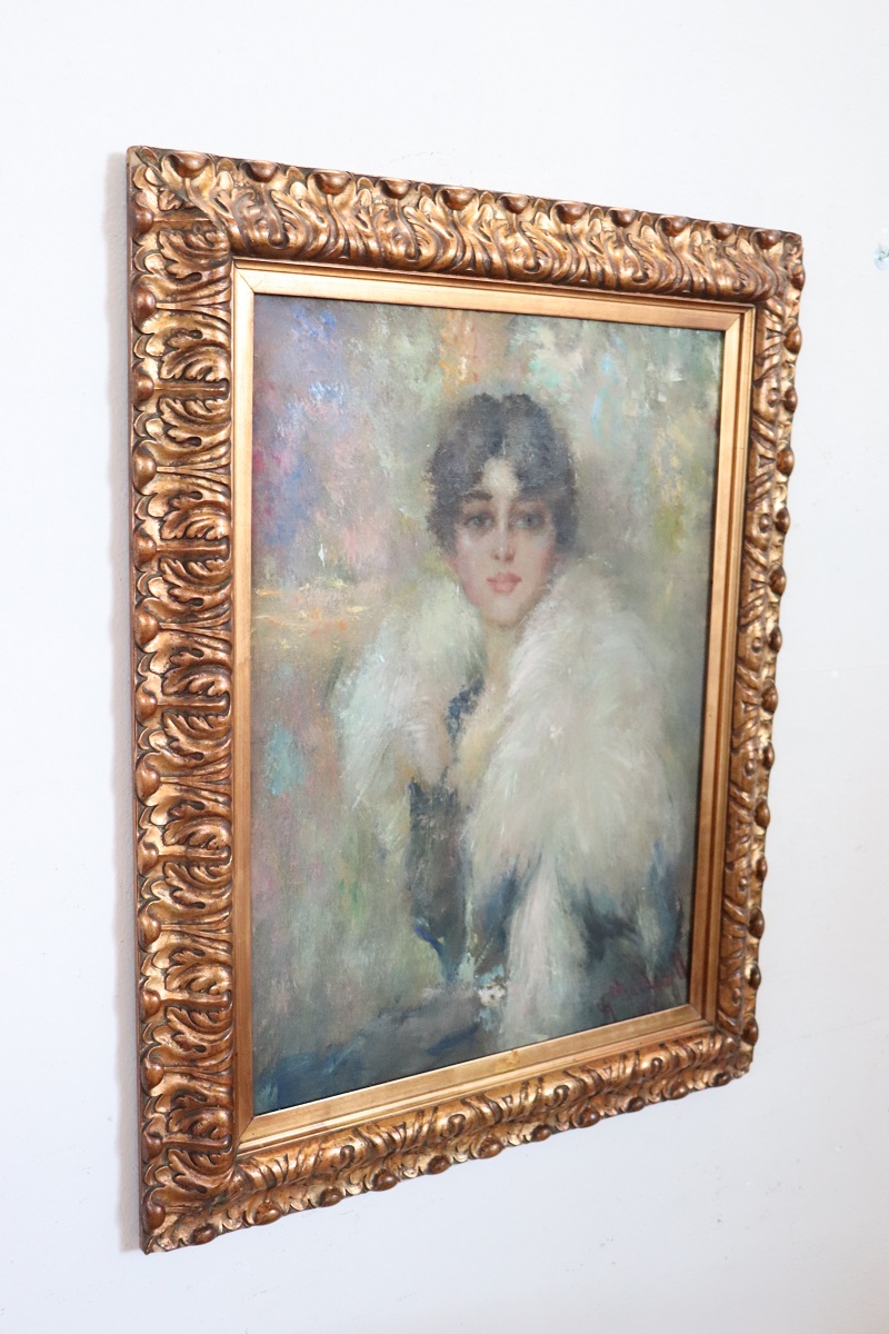 Oil Painting on Canvas, Portrait, Signed G. Maldarelli 1917 - Image 2