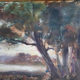 Oil Painting on Board, Italian, Landscape of Ischia, Signed Ricciardi