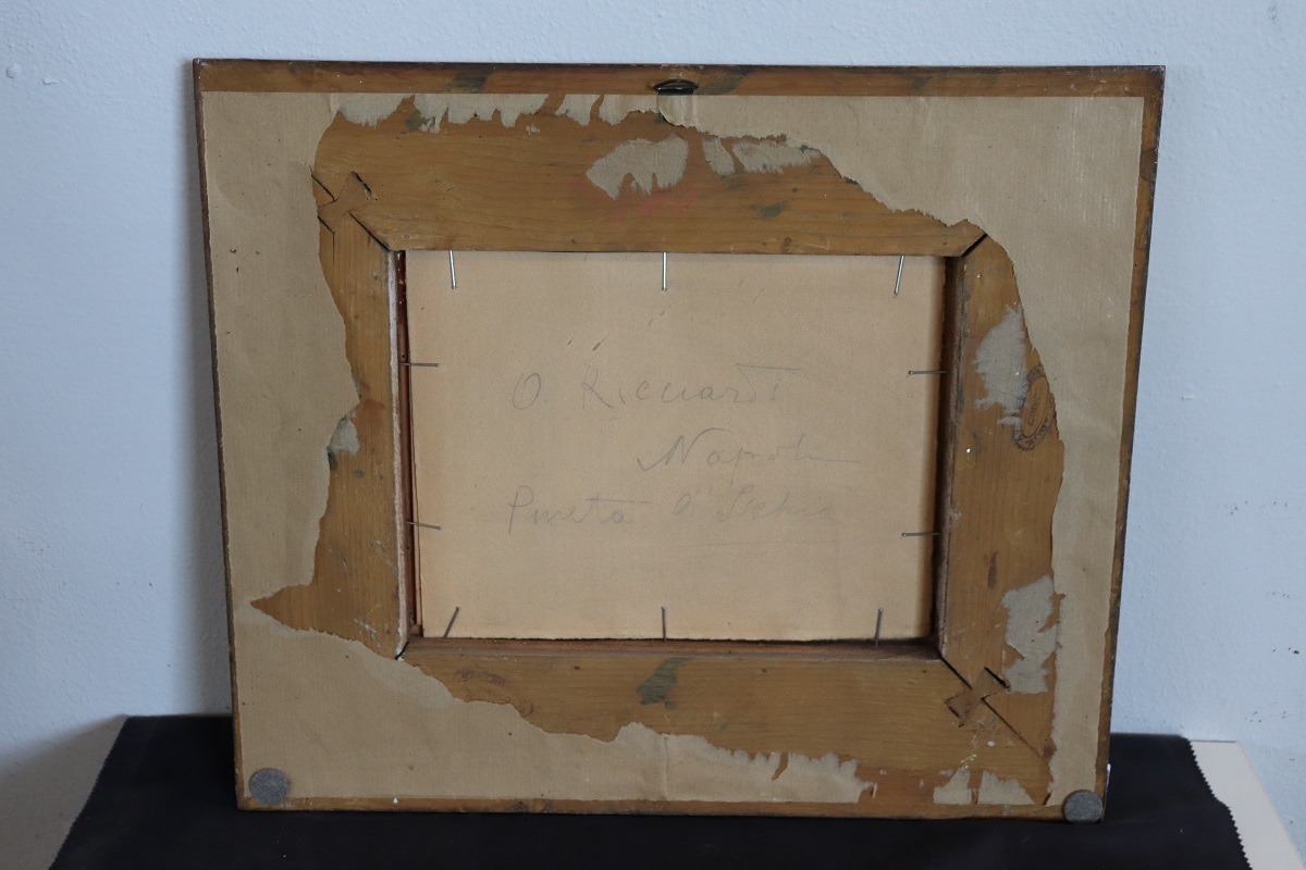 Oil Painting on Board, Italian, Landscape of Ischia, Signed Ricciardi - Image 8