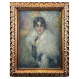 Oil Painting on Canvas, Portrait, Signed G. Maldarelli 1917