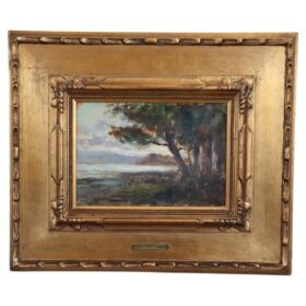 Oil Painting on Board, Italian, Landscape of Ischia, Signed Ricciardi