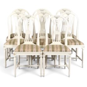 Gustavian Dining Chairs, Mixed Set of 11, 20th century