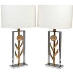 Pair of Maison Charles (att.) Sunflower Lamps- Styylish