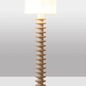 Lacquered Wood Floor Lamp, White and Beige, 1980s-90s