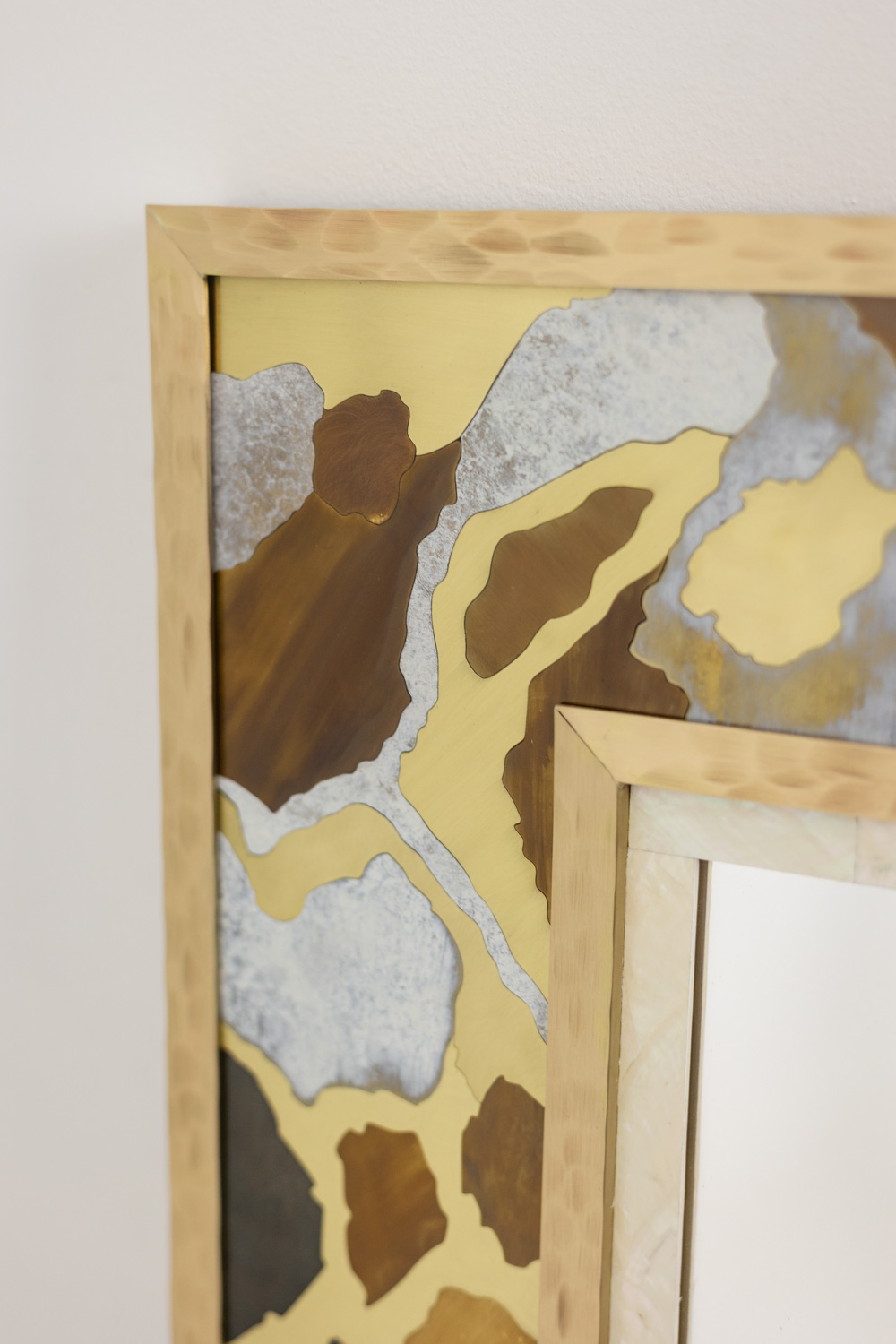 Brass Marquetry Mirror, Artist’s Work - Image 2