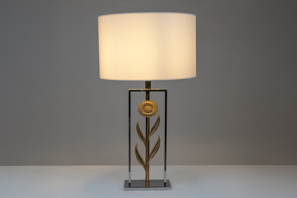 Pair of Maison Charles (att.) Sunflower Lamps, 1970s - Image 12