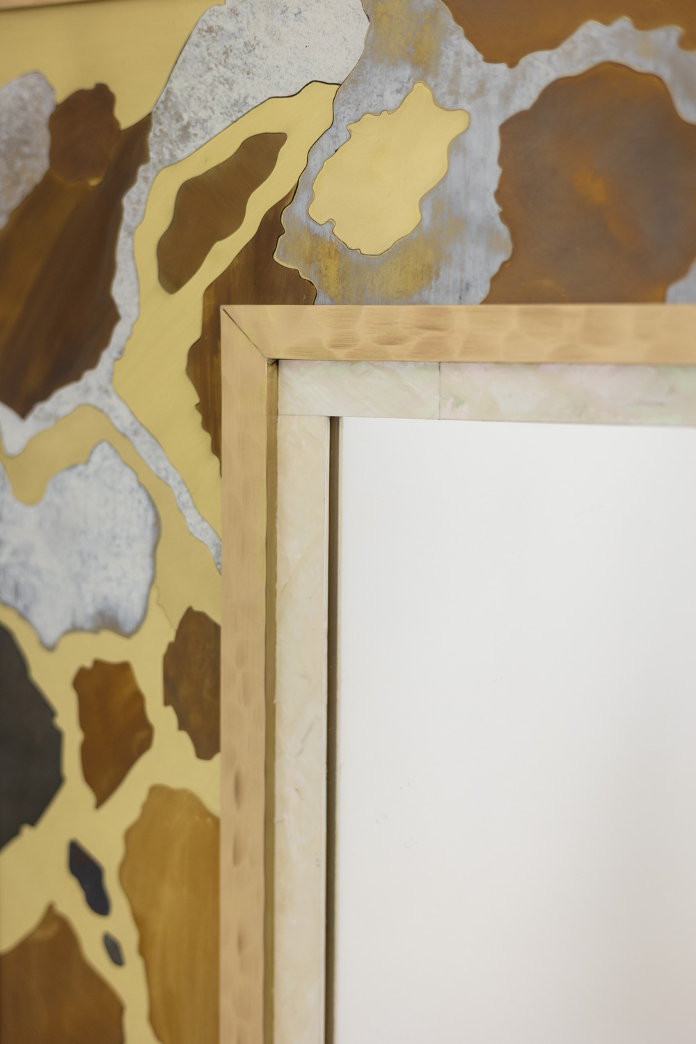Brass Marquetry Mirror, Artist’s Work - Image 3