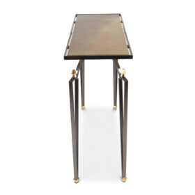 Rectangular Console Table, Steel and Brass, Contemporary Work