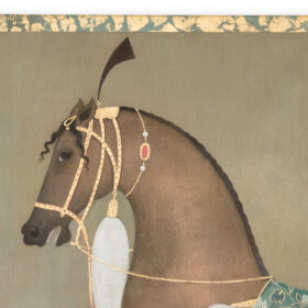 Large Contemporary Painted Canvas- Stylized Indian Horse