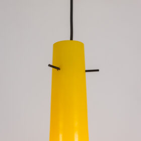 Glass Pendant Lights, Yellow and White, 1960s