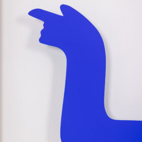 Blue Lacquered Metal Panel, Antonine de Saint Pierre