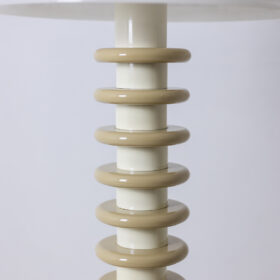 Lacquered Wood Floor Lamp, White and Beige, 1980s-90s