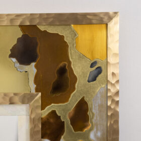 Brass Marquetry Mirror, Artist’s Work