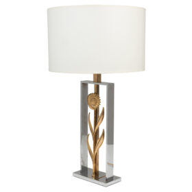 Pair of Maison Charles (att.) Sunflower Lamps, 1970s