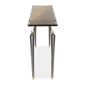 Rectangular Console Table, Steel and Brass, Contemporary Work