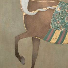 Large Contemporary Painted Canvas- Stylized Indian Horse