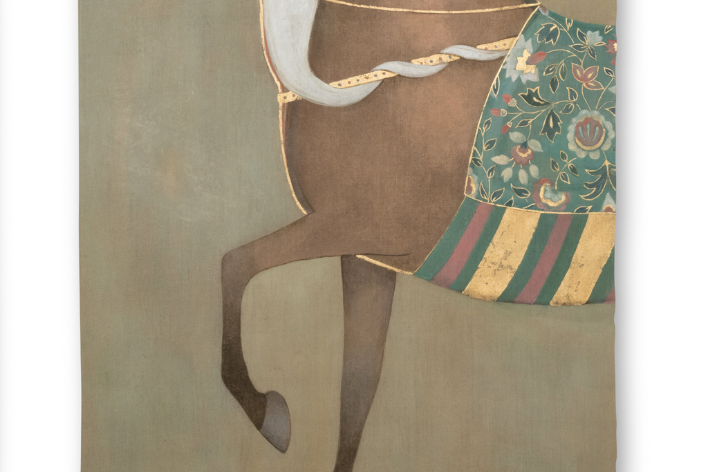 Painted Canvas, Indian Horse in Profile, Contemporary Work - Image 4