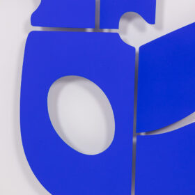 Blue Lacquered Metal Panel, Antonine de Saint Pierre