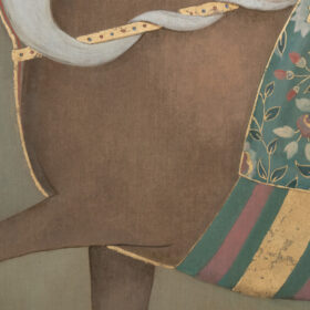 Large Contemporary Painted Canvas- Stylized Indian Horse