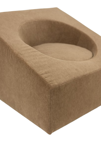 Pair of Cubic Armchairs in Beige Mohair Fabric, Contemporary. - Image 5