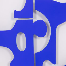 Blue Lacquered Metal Panel, Antonine de Saint Pierre