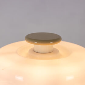 Lacquered Wood Floor Lamp, White and Beige, 1980s-90s