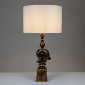 Bronze Horse Bust Lamp, Maison Charles, 1970s
