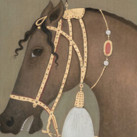 Large Contemporary Painted Canvas- Stylized Indian Horse