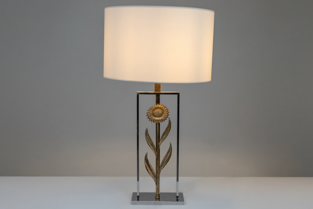 Pair of Maison Charles (att.) Sunflower Lamps, 1970s - Image 7