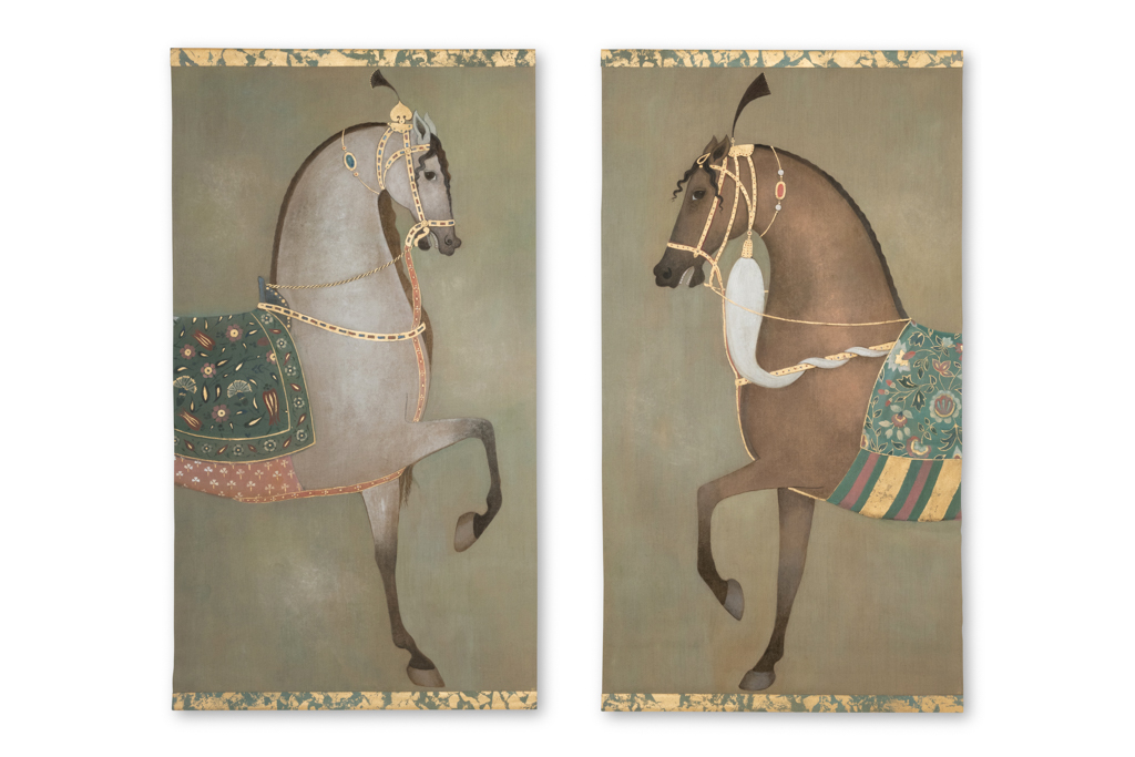 Painted Canvas, Indian Horse in Profile, Contemporary Work - Image 7