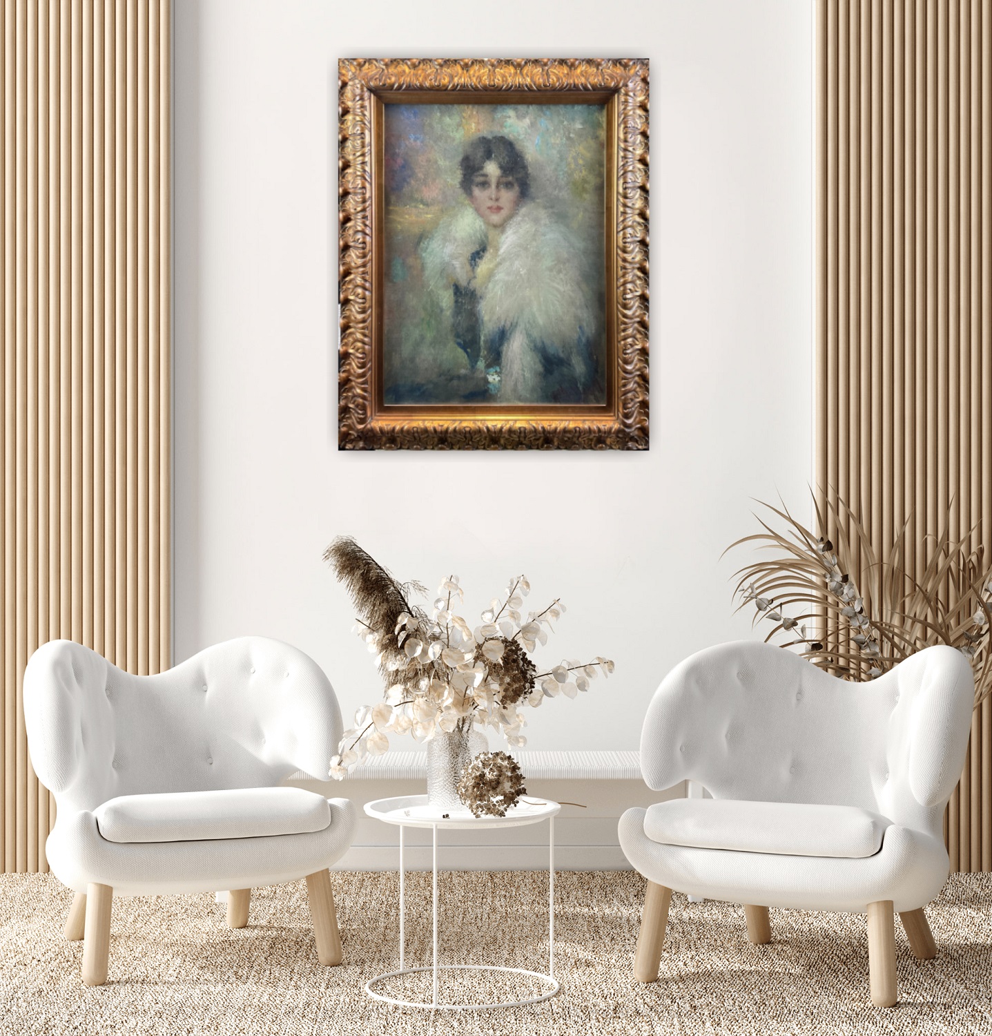 Oil Painting on Canvas, Portrait, Signed G. Maldarelli 1917 - Image 11