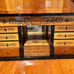 Biedermeier Secretaire, Cherry Veneer, Inlays, Brass, South Germany circa 1830 - Image 15