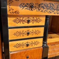 Biedermeier Secretaire, Cherry Veneer, Inlays, Brass, South Germany circa 1830 - Image 16