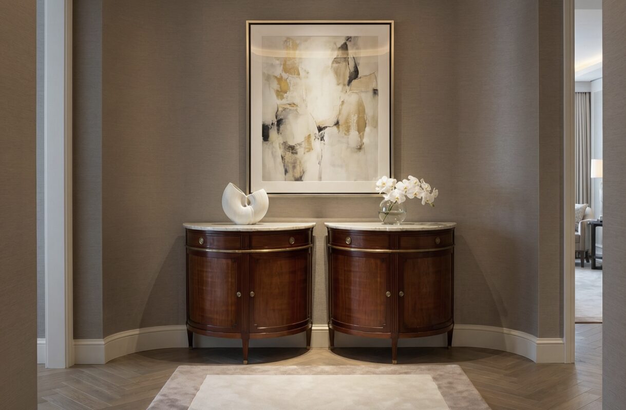 Louis XVI vs Directoire Furniture- View of a Pair of Demilune Cabinets of the Directoire Period- Styylish