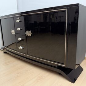Art Deco Sideboard, Black Lacquer, France, circa 1930