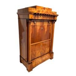 Biedermeier Secretaire, Cherry Veneer, Inlays, Brass, South Germany circa 1830 - Image 3