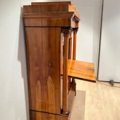 Biedermeier Secretaire, Cherry Veneer, Inlays, Brass, South Germany circa 1830 - Image 5