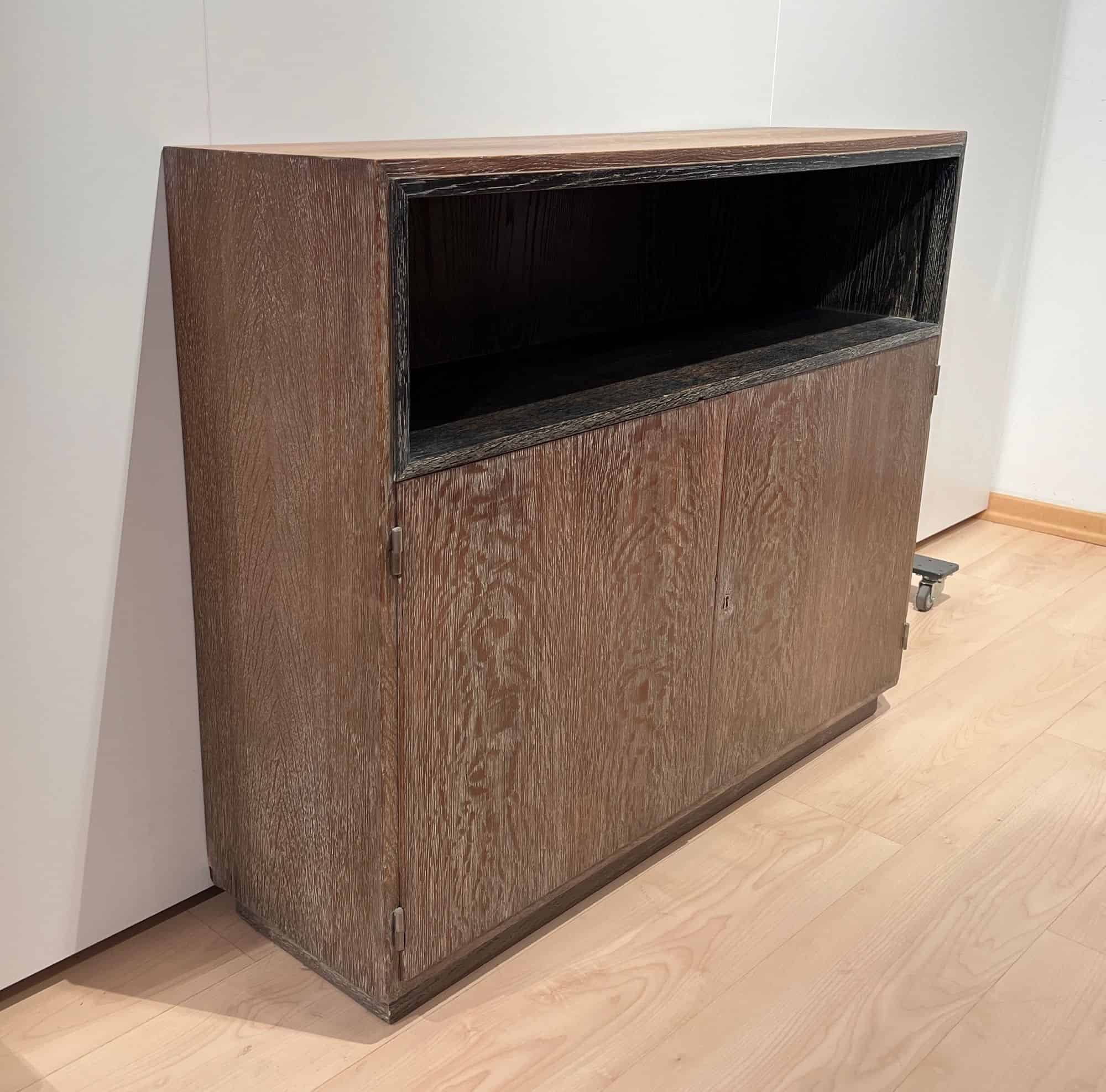 Art Deco Office Bookcase, De Coene Frères, Limed Oak, Belgium circa 1935 - Image 6