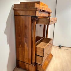 Biedermeier Secretaire, Cherry Veneer, Inlays, Brass, South Germany circa 1830 - Image 6