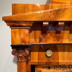 Biedermeier Secretaire, Cherry Veneer, Inlays, Brass, South Germany circa 1830 - Image 7